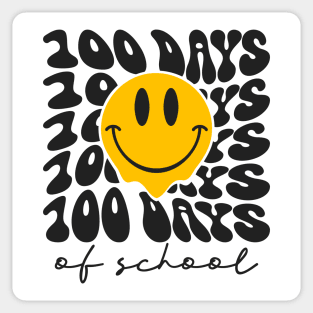 100 days of school Retro Smiley Face Sticker